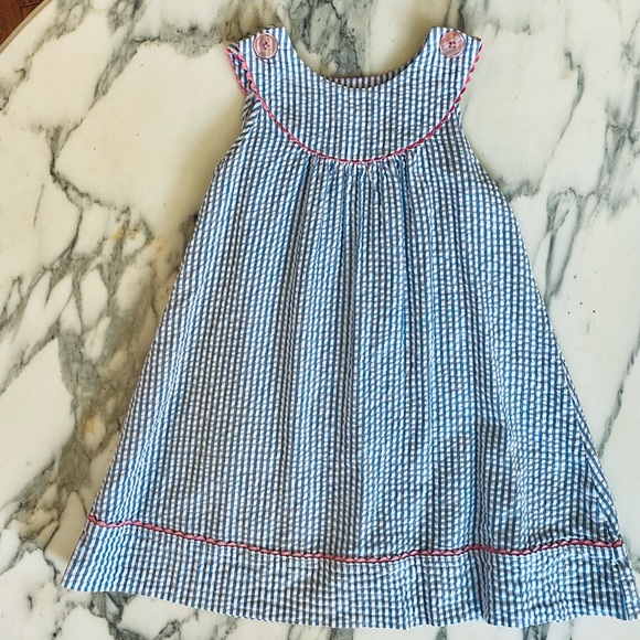 Toddler Girls J. Khaki Searsucker Dress - Picture 2 of 5